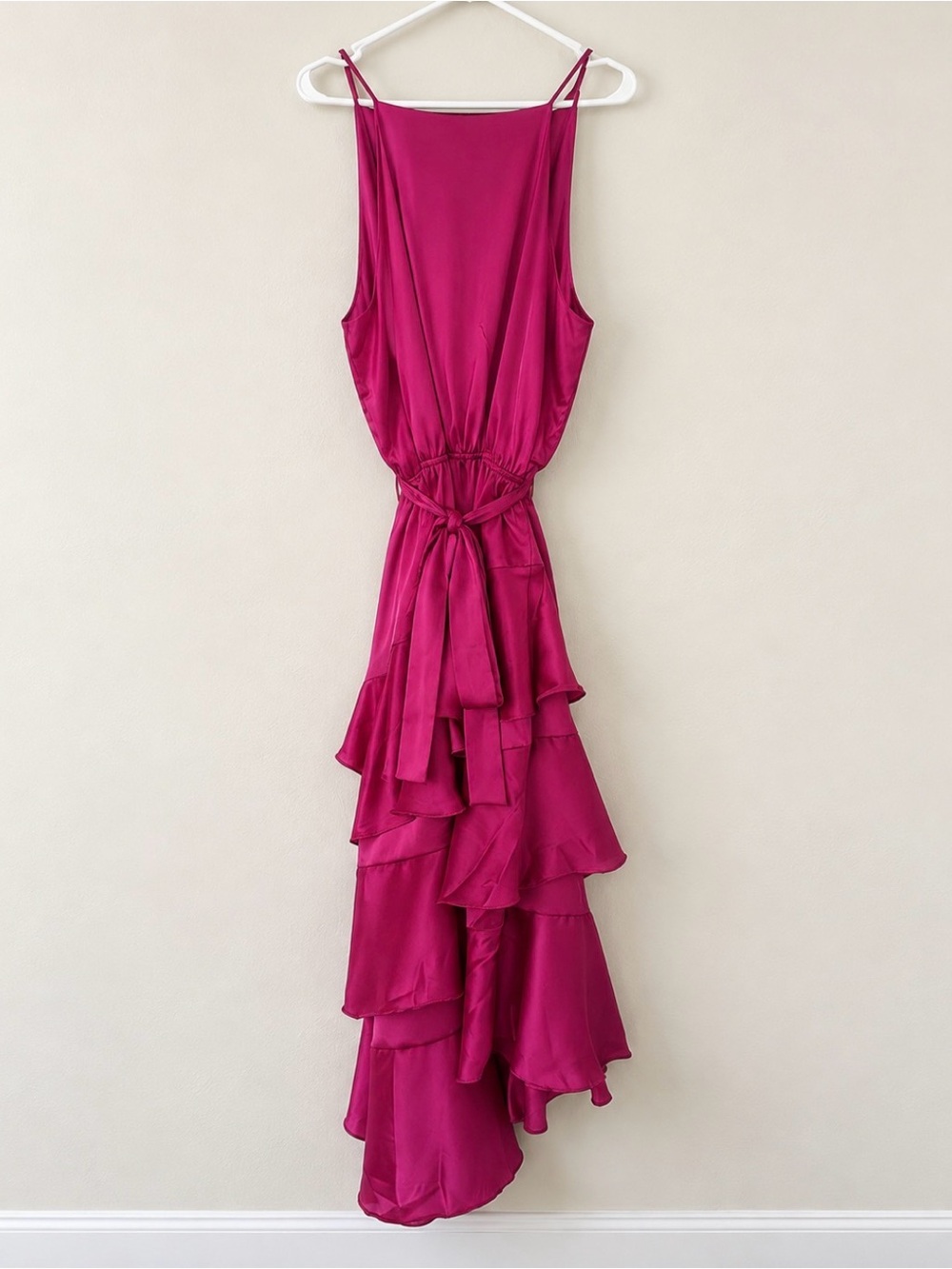 Petal & Pup Fuchsia Ruffle-Tiered Sleeveless Dress